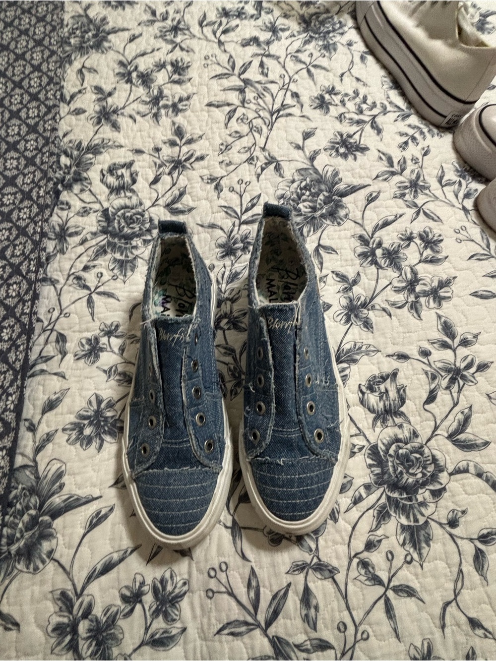 Women Blowfish Denim Slip-On Sneakers in Blue
